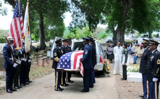 Governor General Sir Cuthbert Sebastian attends funeral of his cousin former ...