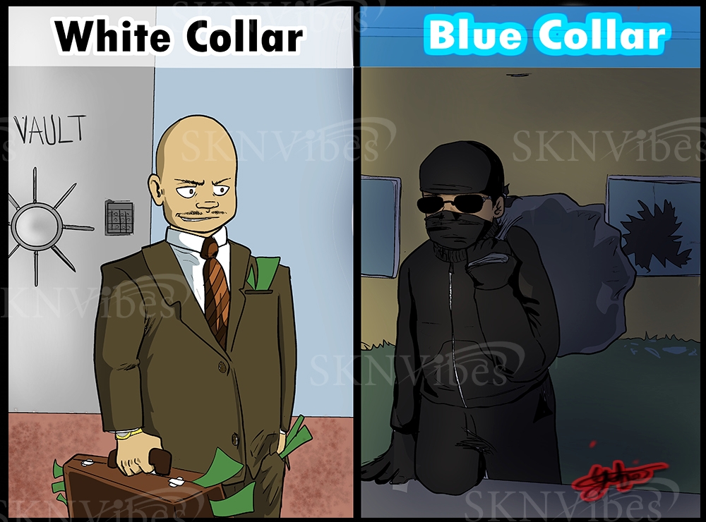 SKNVibes | White collar crime blue Astaphan